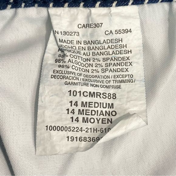 Lee Womens Blue/White Striped Regular Fit Short Mid Rise Shorts Size 14 Medium - Picture 10 of 11